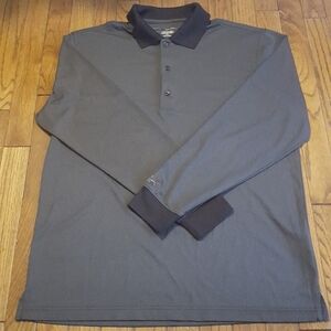 Greg Norman Shark Long Sleeve Play Dry Polo Golf Shirt.